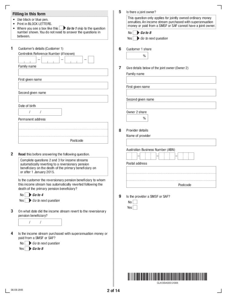 Sa330 Form 2020